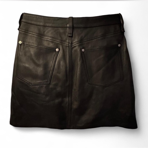 Rag & Bone Black A-line lambskin leather Mini Skirt size 25 - Picture 4 of 5
